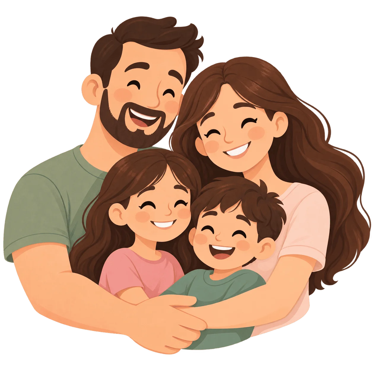 Ilustração de uma família reunida